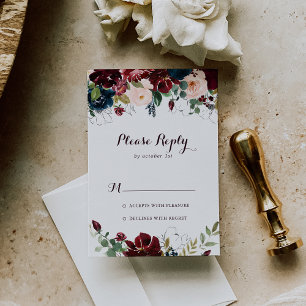 Aquarelle illustrée automne floral RSVP