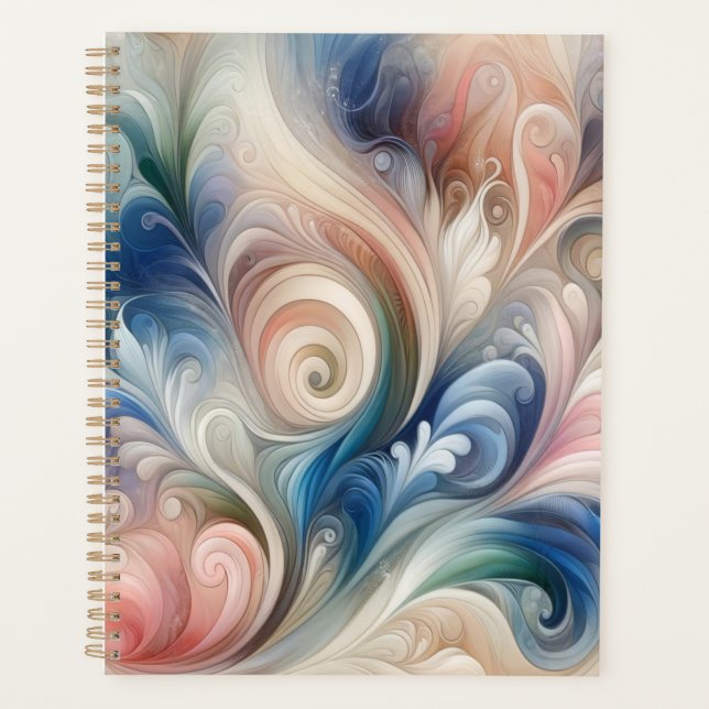 Aquarelle Imaginaire Floral Pastel Bleu & Crème (Devant)
