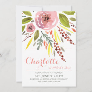 Aquarelle Invitation Anniversaire