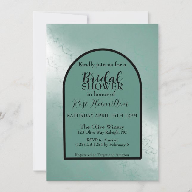 Aquarelle invitation de douche nuptiale (Devant)