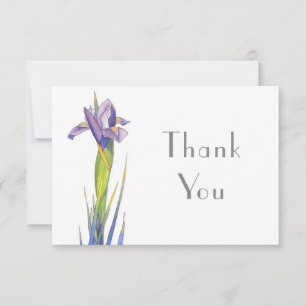 Aquarelle iris 2 cartes de remerciements