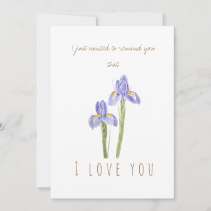 aquarelle iris violet carte de voeux