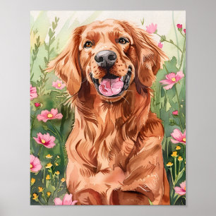 Aquarelle Irlandais Setter Dog Wall Art Poster