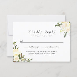 Aquarelle ivoire Chic Floral RSVP avec choix de re