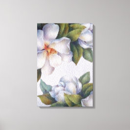 Aquarelle Ivoire Magnolias toile étirée