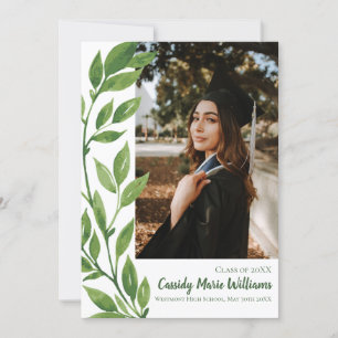 Aquarelle Ivy Green Plante Faire-part de graduatio