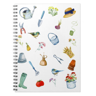 Aquarelle Jardinage Carnet spiral