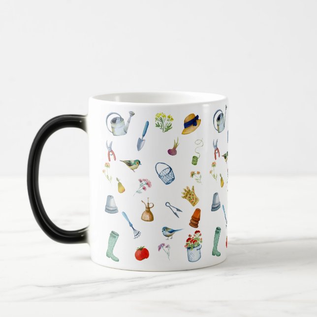 Aquarelle Jardinage de café Mug (Gauche)