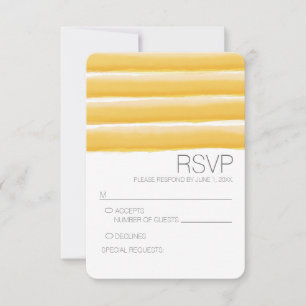 Aquarelle jaune et gris rayures Mariage RSVP