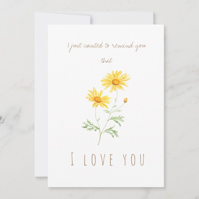 aquarelle jaune marguerite fleurs carte de voeux (Devant)