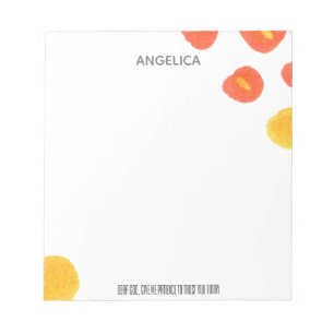 Aquarelle jaune orange moderne Cher Dieu Bloc-note