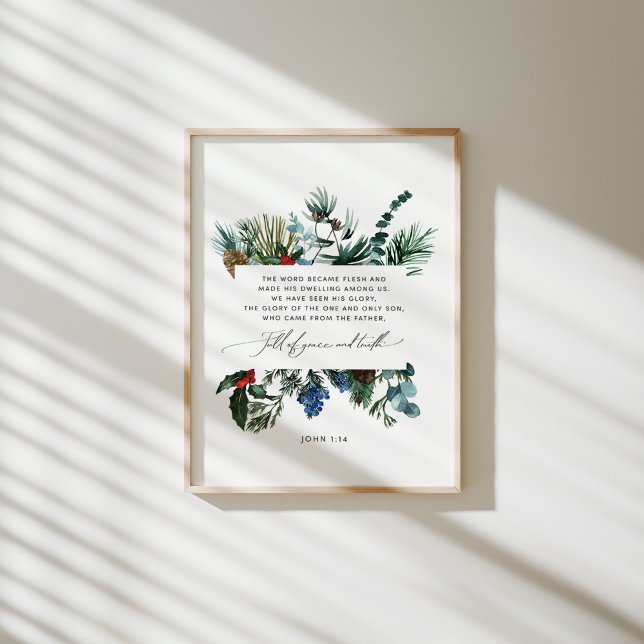 Aquarelle John 1:14 affiche de Noël (Créateur téléchargé)