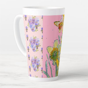 Aquarelle jonquille Jaune Fleur florale Latte Mug