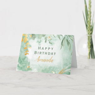 Aquarelle Joyeuse Carte de voeux d'anniversaire pl