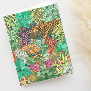 Aquarelle Jungle avec carte blanche Jaguar
