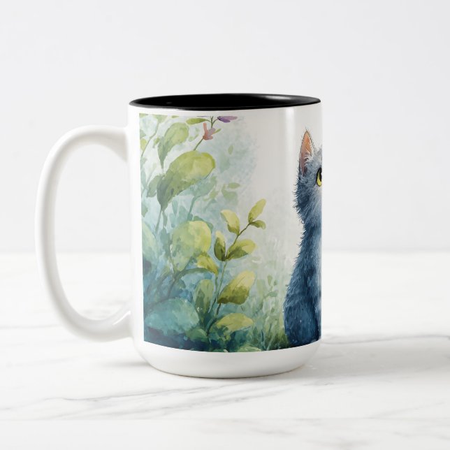Aquarelle Kitten Coffee Mug - Cadeau Amoureux des  (Gauche)