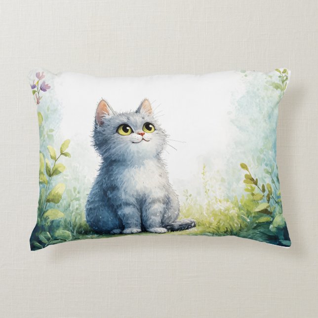 Aquarelle Kitten Coussin décoratif - Cute et Coz (Devant)