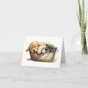 Aquarelle Kitten et Chiot