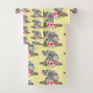 Aquarelle Koala Oears mignonne Maman & Baby Motif