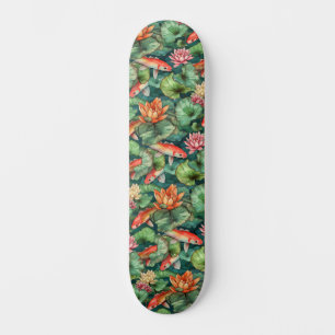 Aquarelle Koi & Water Lilies Skateboard