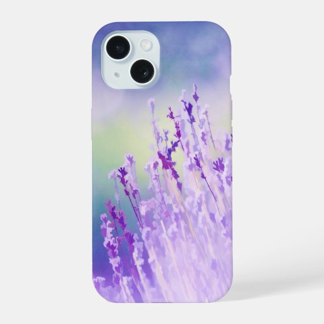 Aquarelle Lavande Fleurs violettes Jardin Floral (Verso)