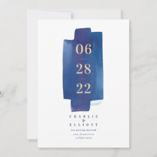 Aquarelle Laver Enregistrer La Carte Date - Marine