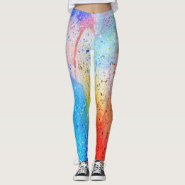 aquarelle leggings motifs abstraits