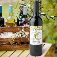 Aquarelle Lemon Floral Limoncello Étiquettes boute