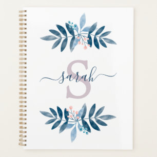 Aquarelle Lilac Floral Monogramme