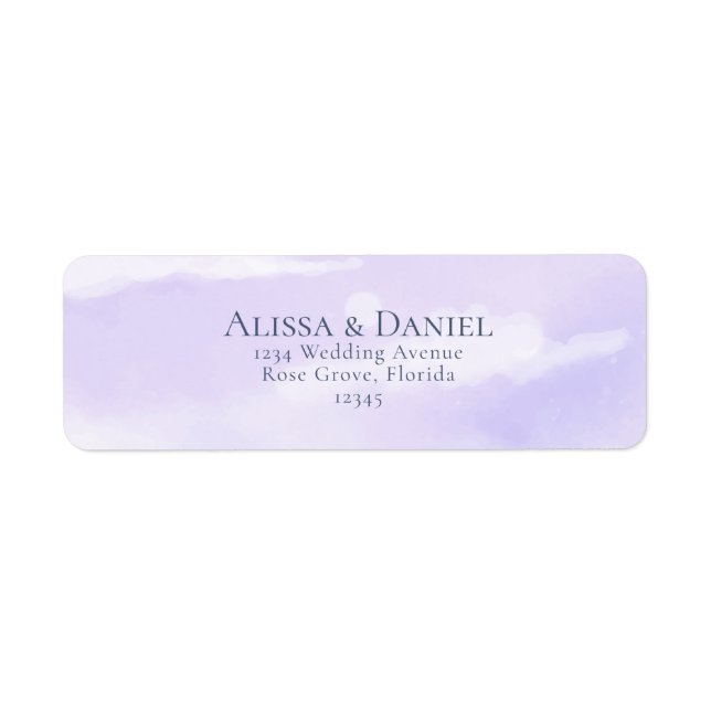Aquarelle Lilac Night Sky Étiquette de adresse (Devant)