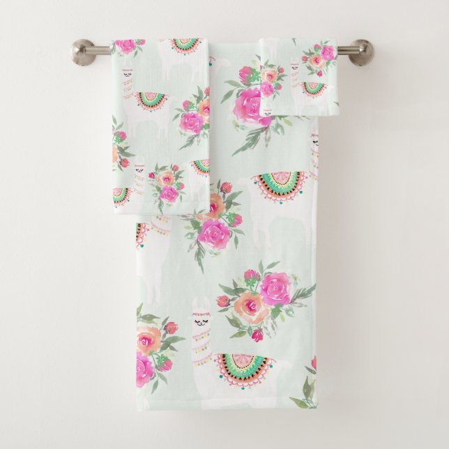 Aquarelle Llama est à la menthe (En situation)