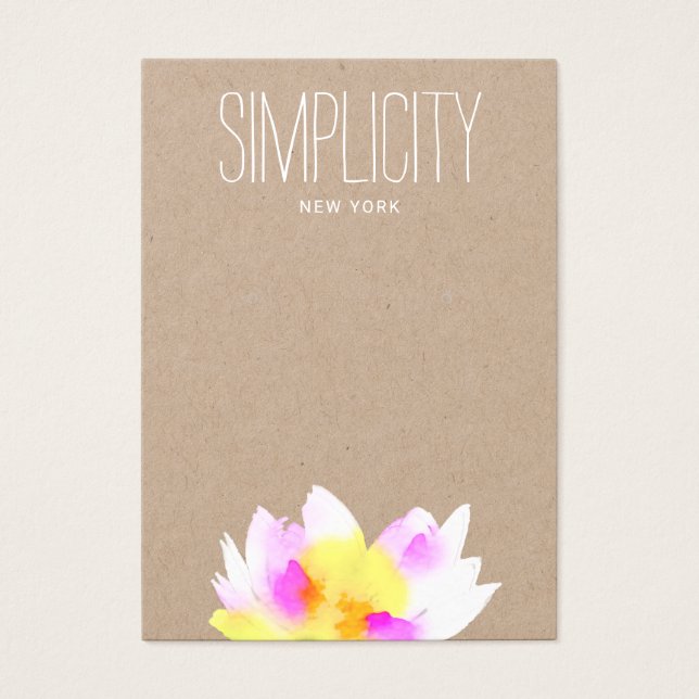 Aquarelle Lotus Floral Kraft Écouter carte (Devant)