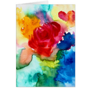 Aquarelle magnifique art rose abstrait