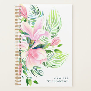 Aquarelle Magnolia Fleur en rose Personnalisé