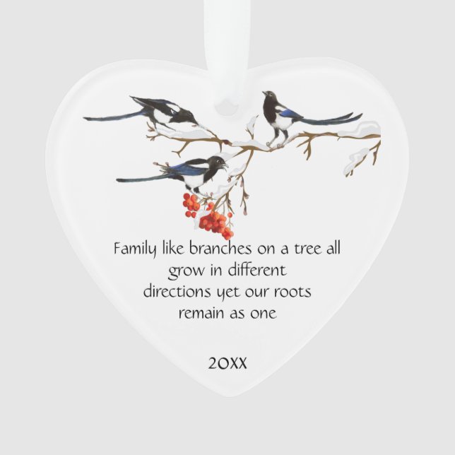 Aquarelle Magpie Famille Citation Animal Nature (devant)