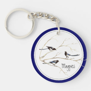 Aquarelle Magpie Jardin Oiseau Nature Art