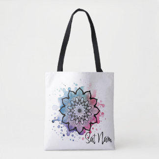 Aquarelle Mandala Sat Nam Sac fourre-tout