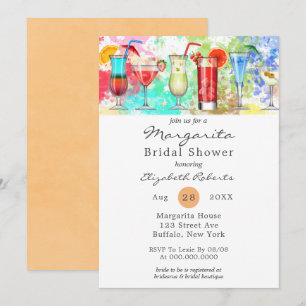 Aquarelle Margarita Invitation de la douche nuptia
