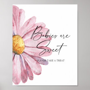 Aquarelle marguerite - les bébés sont une affiche 