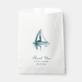 Aquarelle Mariage bateau Merci Favoriser les sacs