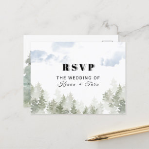 Aquarelle Mariage carte postale RSVP