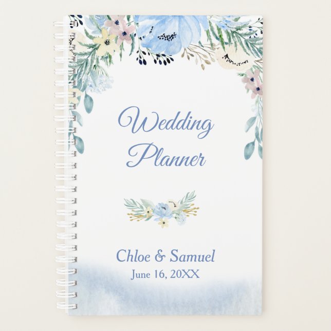Aquarelle Mariage Floral bleu (Devant)