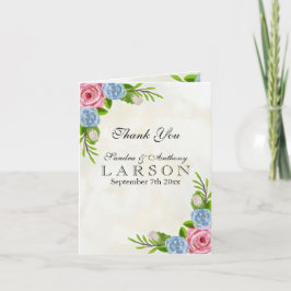 Aquarelle Mariage Floral Merci