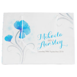 Aquarelle mariage marié mariés bleu nom sac cadeau
