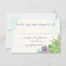 Aquarelle Mariage Succulente RSVP