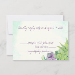Aquarelle Mariage Succulente RSVP