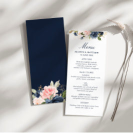aquarelle marine et mariage floral roux menu