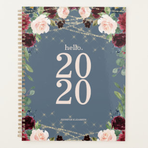 Aquarelle marine Floral Hello 2020 mignonne