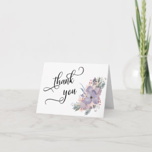 Aquarelle Merci de typographie de script Floral