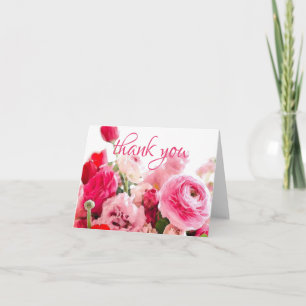 Aquarelle Merci Écriture Manuscrite Roses Chic
